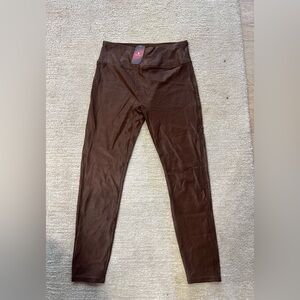 Brown Faux Leather Leggings